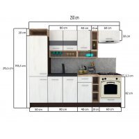 Bucatarie COSSY NEW 250 A2 Wenge / Decor K352